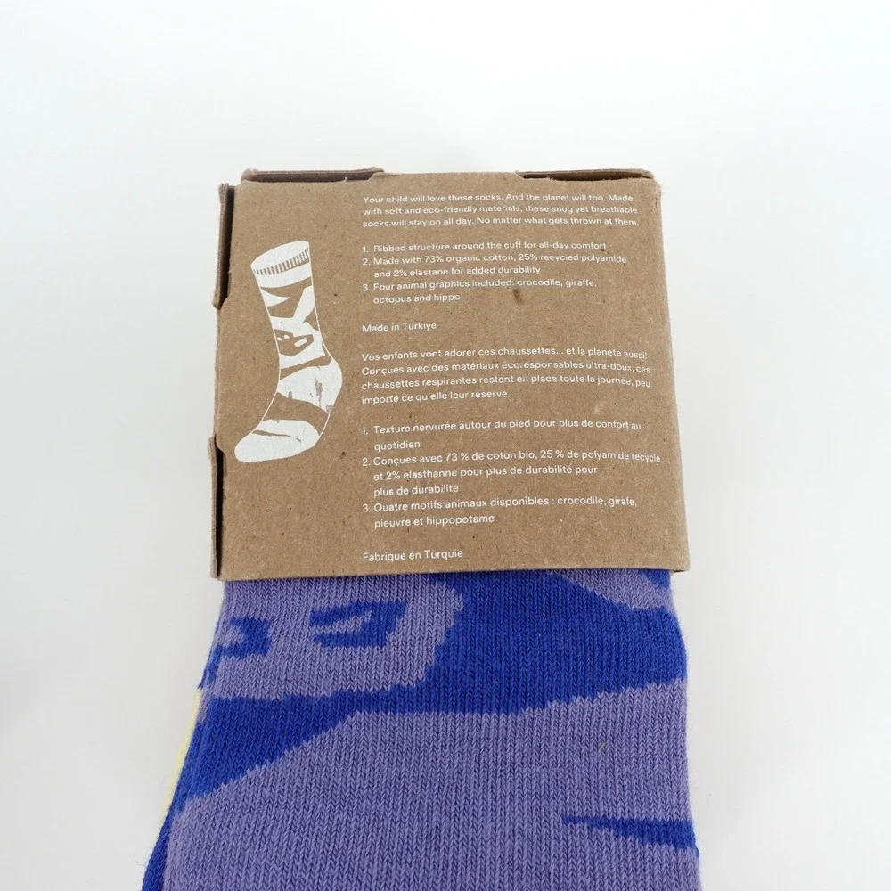 On Running Kids Sock 8-Pack Blueberry Flame Organic Cotton Lot Size M 13-3